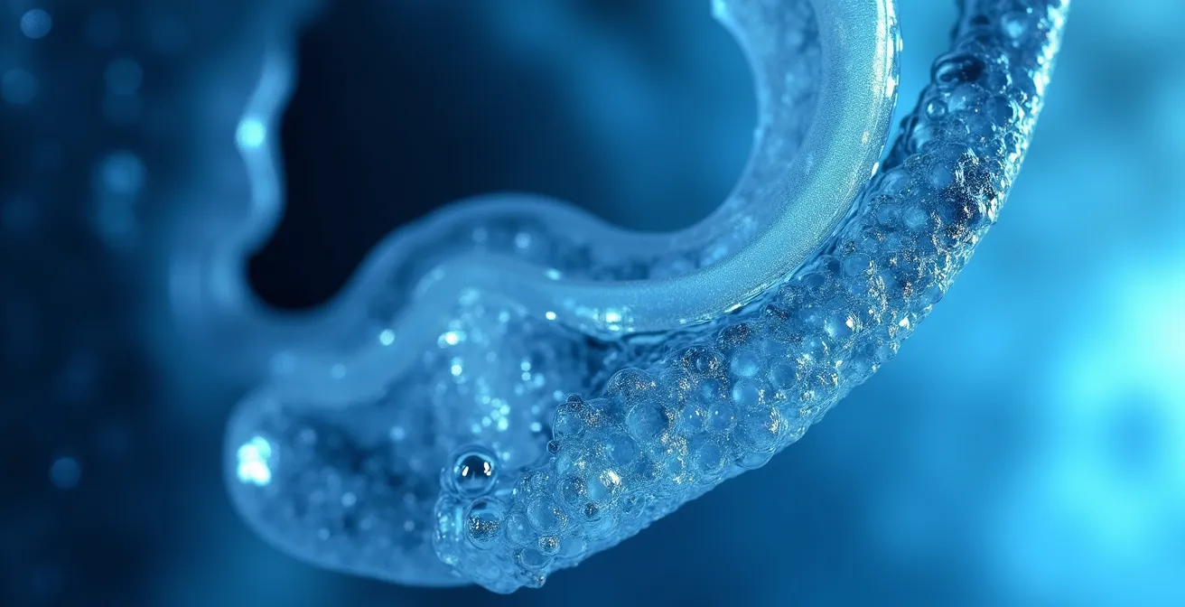 Vue anatomique détaillée du système vestibulaire dans l'oreille interne